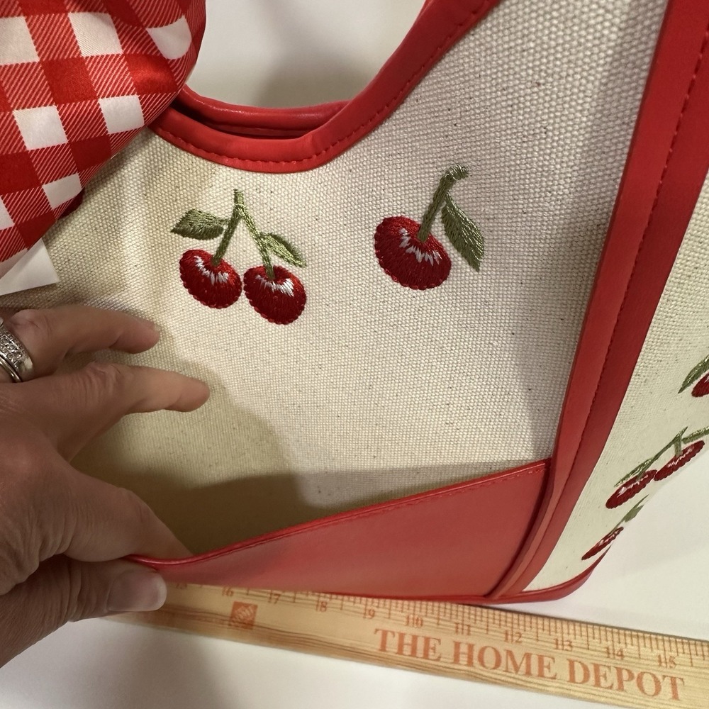 STEVE MADDEN BPROUD LARGE "CHERRIES" TOTE/SHOULDER BAG RED MULTI NWT - Picture 6 of 10